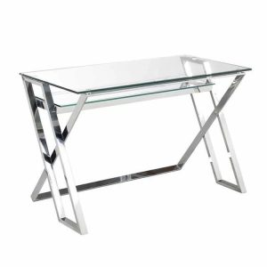 ANIAM ESCRITORIO DE CASA CONCEPTO – ACERO INOXIDABLE CON VIDRIO