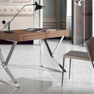 APAIM ESCRITORIO DE CASA CONCEPTO – ACERO INOXIDABLE CON TABLERO ENCHAPADO