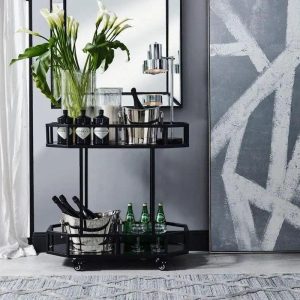CARRO BAR ATOM – METAL NEGRO 60 X 40 X 80 CM