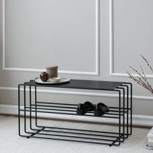 ESTANTE ZAPATERO – METAL EN NEGRO MATE 40 X 80 X 30 CM