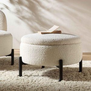 DORCAS PUFF – REDONDO CON BASE DE METAL NEGRO MATE