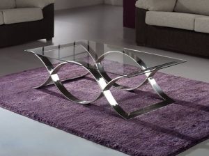 MESA DE CENTRO ONDAS - DISEÑO EXCLUSIVO RECTANGULAR EN ACERO INOXIDABLE