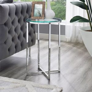 MESA LATERAL NADAB - ACERO INOXIDABLE DE DISEÑO EXCLUSIVO CON VIDRIO