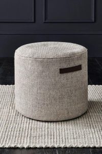 PUFF ANTUD GRIS REDONDO - 45CM X 44CM