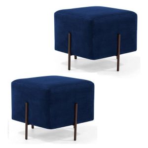 PUFF QUINAL CUADRADO AZUL – 2 UNIDADES DE 45CM X 45 CM X 44CM