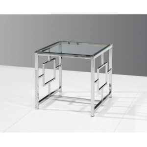 MESA LATERAL ZAMI - ACERO INOXIDABLE DE DISEÑO EXCLUSIVO CON VIDRIO